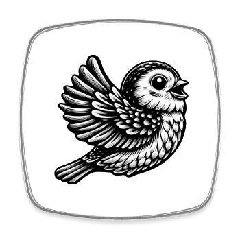 Majestic Freedom Sparrow - Square fridge magnet - white - Front