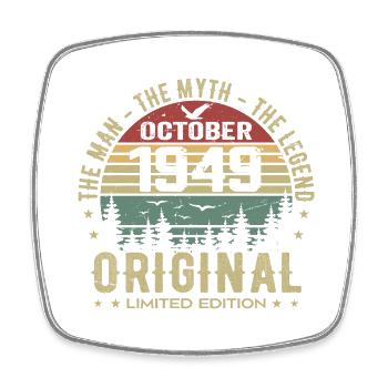 Man Birthday Gift 1949 October 1949 - Square fridge magnet - white - Front