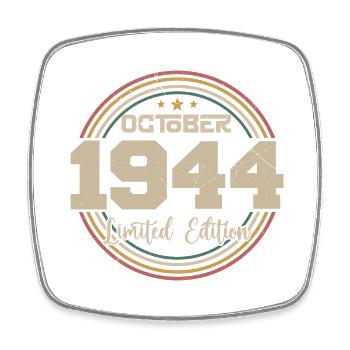 Born October 1944 Retro Birthday October 1944 - Square fridge magnet - white - Front