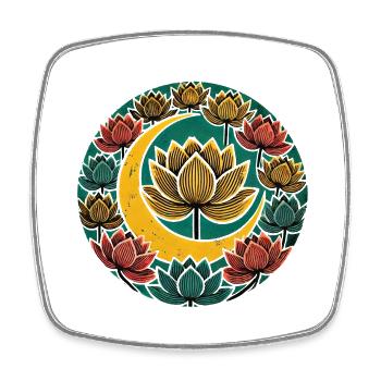Lotus - Viereckiger Kühlschrankmagnet - Weiß - Vorne
