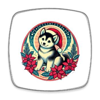 Alaskan Malamute - Viereckiger Kühlschrankmagnet - Weiß - Vorne