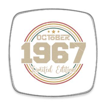 Né en octobre 1967 Retro Anniversaire Octobre 1967 - Magnet carré - blanc - Devant