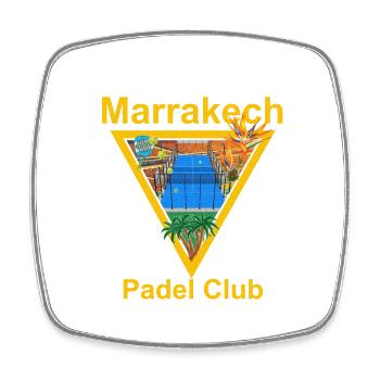 Padel club Marrakech - Magnet carré - blanc - Devant