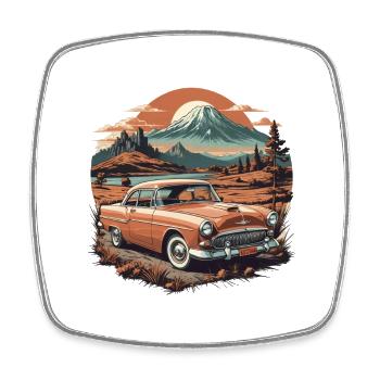 Vintage Vibes: Oldtimer Edition - Viereckiger Kühlschrankmagnet - Weiß - Vorne