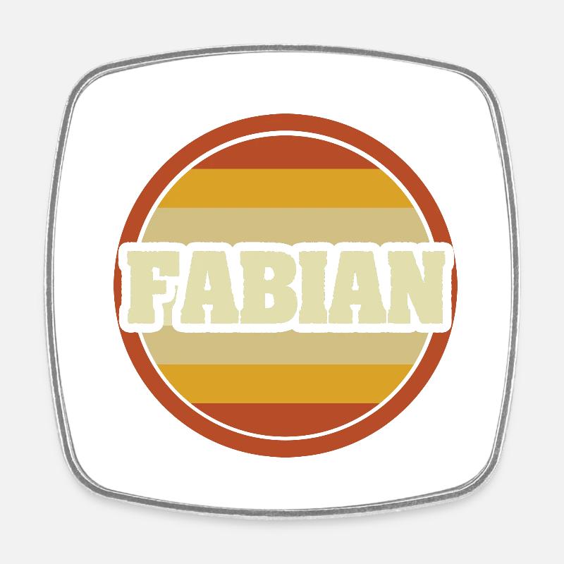 First name Fabian - Square fridge magnet - white
