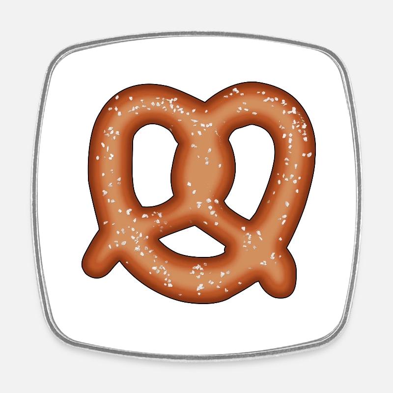 Pretzel - Square fridge magnet - white
