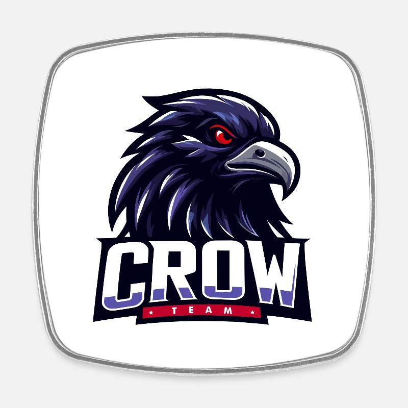 Crow Team - Square fridge magnet - white