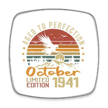 Vintage October 1941 - October 1941 Retro Gift - Square fridge magnet - white - Front