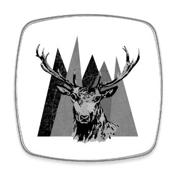 Cerf - Magnet carré - blanc - Devant