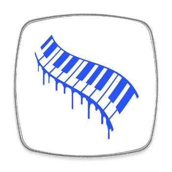Graffiti Tropfen Klavier Tasten Instrument Musik - Viereckiger Kühlschrankmagnet - Weiß - Vorne