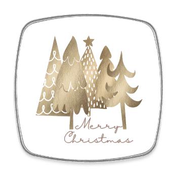 Merry Christmas - Square fridge magnet - white - Front