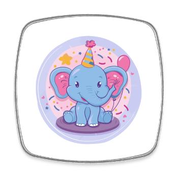Elefant Geburtstag Baby - Viereckiger Kühlschrankmagnet - Weiß - Vorne