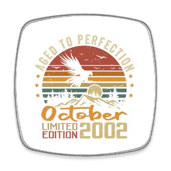 Vintage October 2002 - October 2002 Retro Gift - Square fridge magnet - white - Front