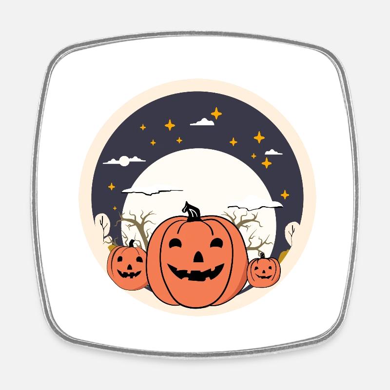 Spooky Scary Fall - Square fridge magnet - white