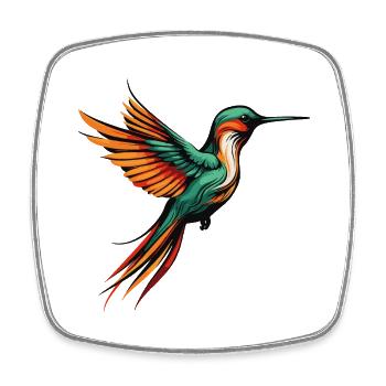 Oiseau Colibri - Magnet carré - blanc - Devant