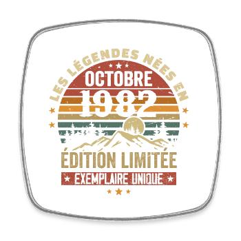 Nées en Octobre 1982 | Génial Depuis Octobre 1982 - Magnet carré - blanc - Devant