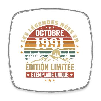 Nées en Octobre 1991 | Génial Depuis Octobre 1991 - Magnet carré - blanc - Devant