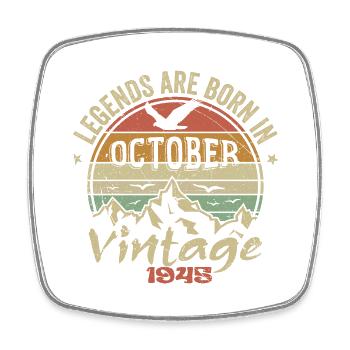 Genial seit Oktober 1945 - Oktober 1945 Geschenk - Viereckiger Kühlschrankmagnet - Weiß - Vorne