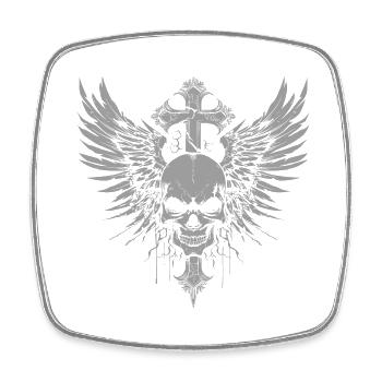 Goth Skull Cross Skull - Square fridge magnet - white - Front