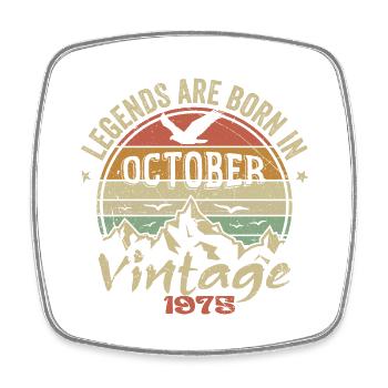 Genial seit Oktober 1975 - Oktober 1975 Geschenk - Viereckiger Kühlschrankmagnet - Weiß - Vorne