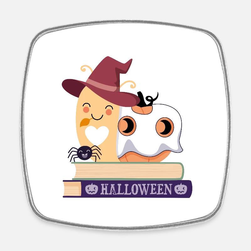 Pumpkin Snail Halloween - Square fridge magnet - white