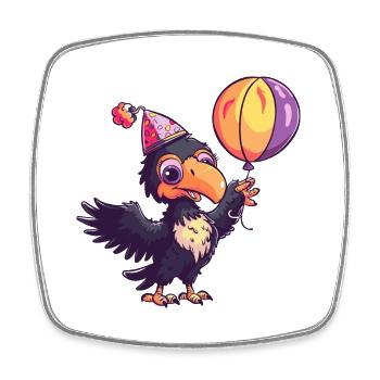 Harpy Bird Birthday Comic - Square fridge magnet - white - Front