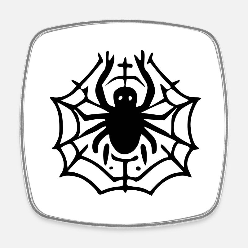 Cobweb - Square fridge magnet - white