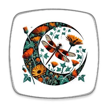 Dragonfly - Square fridge magnet - white - Front