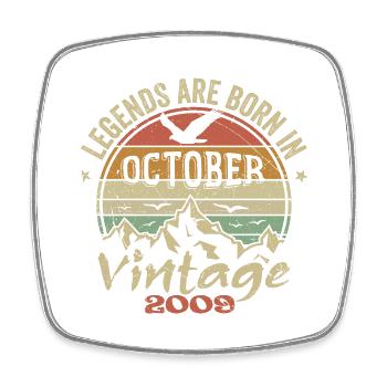 Awesome Since October 2009 - October 2009 Gift - Square fridge magnet - white - Front