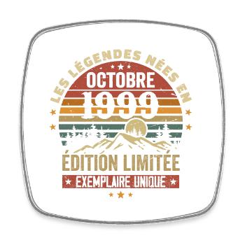 Geboren im Oktober 1999 | Genial seit Oktober 1999 - Viereckiger Kühlschrankmagnet - Weiß - Vorne