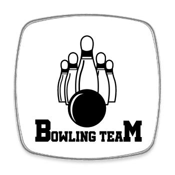 bowling team - Viereckiger Kühlschrankmagnet - Weiß - Vorne