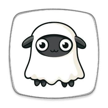 Sheep Halloween Funny Ghost - Square fridge magnet - white - Front