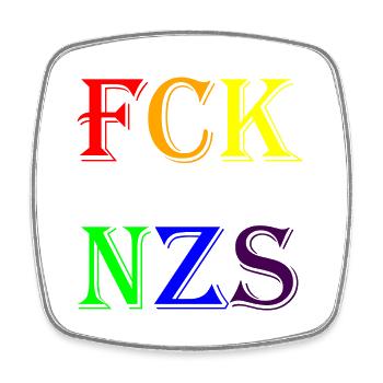 fcknzs - Viereckiger Kühlschrankmagnet - Weiß - Vorne