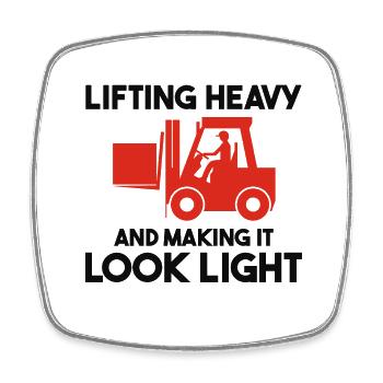 Forklift Operator Heavy Equipment Driver Funny - Square fridge magnet - white - Front