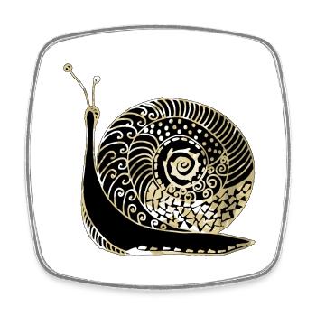 Snail - Square fridge magnet - white - Front