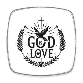 God is Love - Square fridge magnet - white - Front