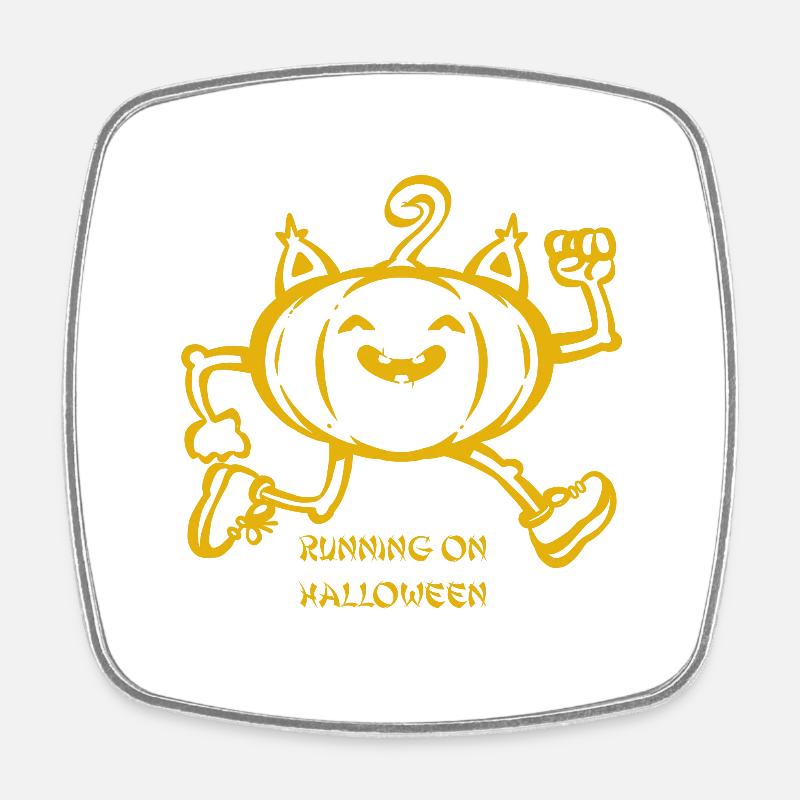 Halloween Running - Square fridge magnet - white