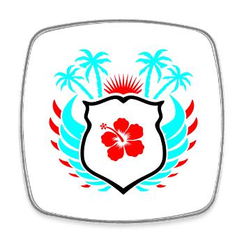 Paradise Hibiskus Blume - Viereckiger Kühlschrankmagnet - Weiß - Vorne