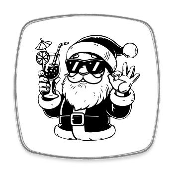 Sunshine santa Claus - Viereckiger Kühlschrankmagnet - Weiß - Vorne