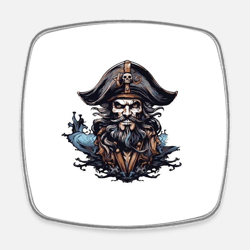 Pirate Capitaine Capitaine - Magnet carré - blanc