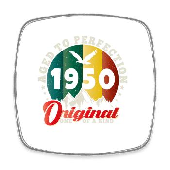 Vintage 1950er Geburtstag - 1950er Retro Geschenkidee - Viereckiger Kühlschrankmagnet - Weiß - Vorne