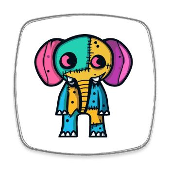 Elefant Halloween Tier - Viereckiger Kühlschrankmagnet - Weiß - Vorne