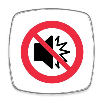 No sound - silent - mute - do not disturb - autism - Square fridge magnet - white - Front