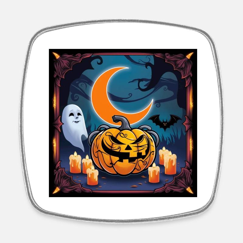 « Pumpkin Patch Party : un plaisir obsédant ! » - Magnet carré - blanc