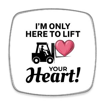 Forklift Operator Driver Valentine’s Day Funny - Square fridge magnet - white - Front