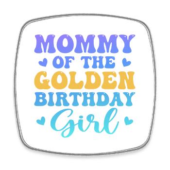 Mommy of the golden birthday girl - Magnet carré - blanc - Devant