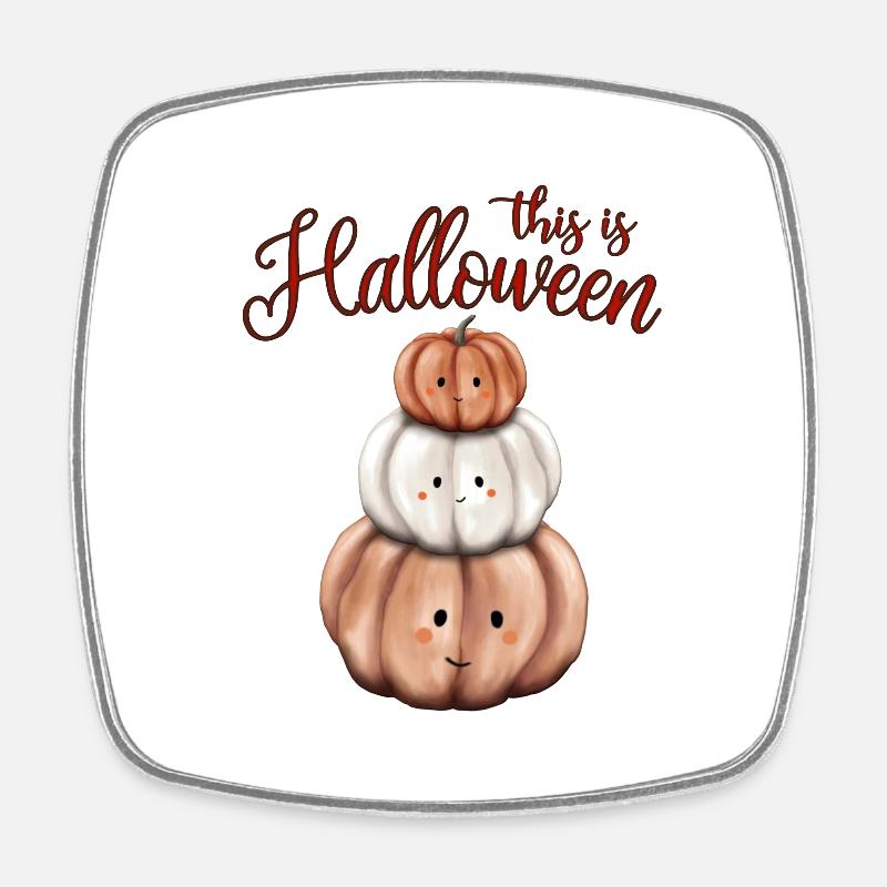 This is Halloween, 3 citrouilles d'automne - Magnet carré - blanc