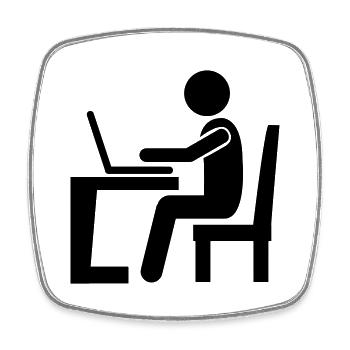 Work Office - Square fridge magnet - white - Front
