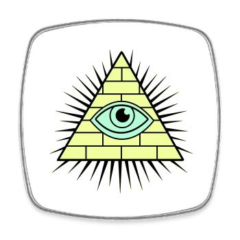 Illuminati Pyramide - Viereckiger Kühlschrankmagnet - Weiß - Vorne