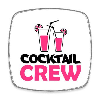 cocktail crew - Viereckiger Kühlschrankmagnet - Weiß - Vorne